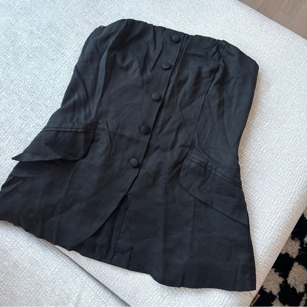 Reformation Tonya Top in Black Size 2 Strapless Tube Top vest top blazer - Picture 8 of 10